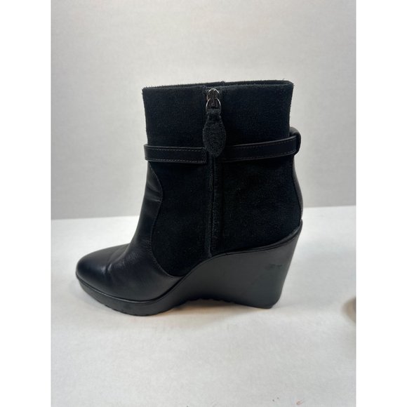 Rebecca Minkoff Leisoff Platform Bootie Wedge Black Leather And Suede 8.5 M 39 - Picture 8 of 8